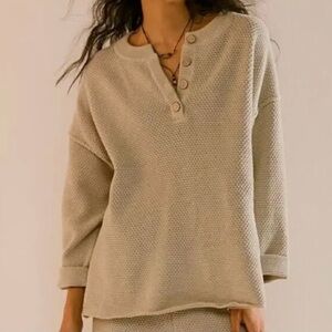 Free People FP Beach | Hailee Waffle Knit Henley